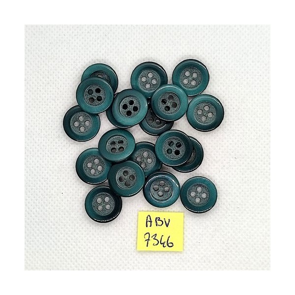 19 Boutons en résine vert - 14mm - ABV7346 - Photo n°1