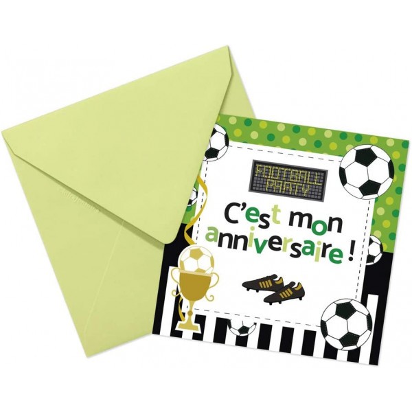 Cartons d'invitation et enveloppes - Anniversaire enfant - Football - Clairefontaine - Photo n°3