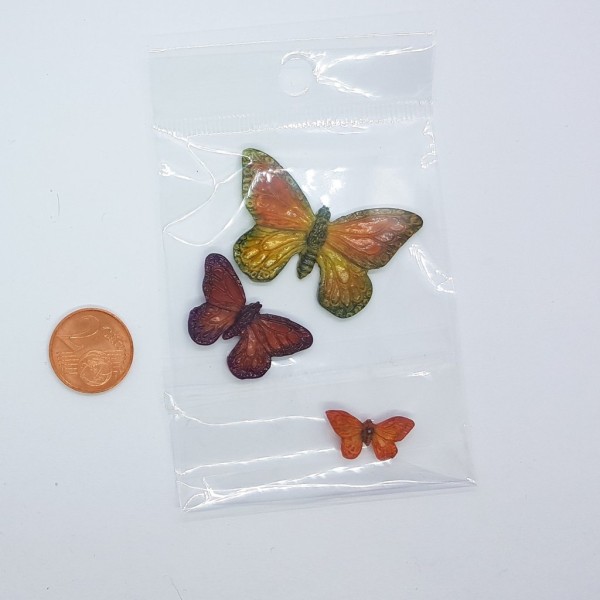 3 Papillons en argile polymère à coller pour Scrapbooking 0-PAP - Photo n°3