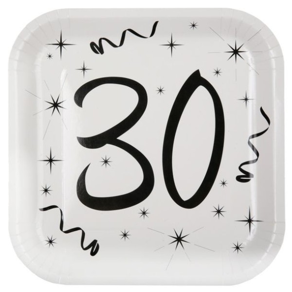 10 Assiettes anniversaire 30ans - Décoration de table anniversaire - Creavea