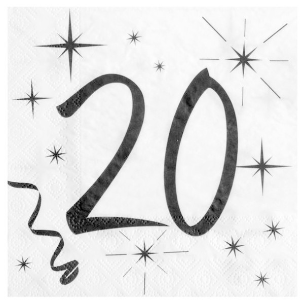 20 Serviettes anniversaire 20ans - Photo n°1