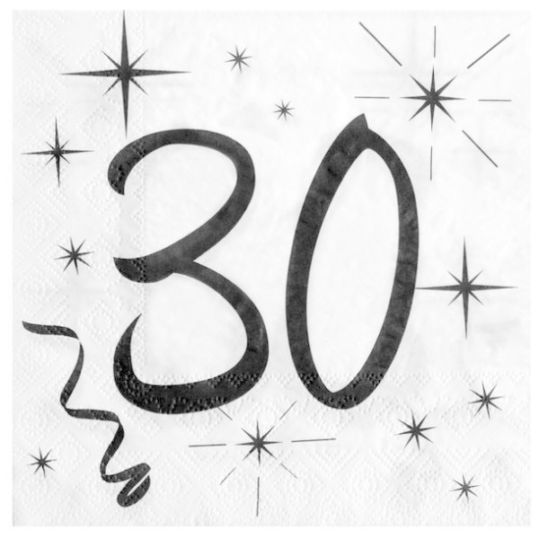20 Serviettes anniversaire 30ans - Photo n°1