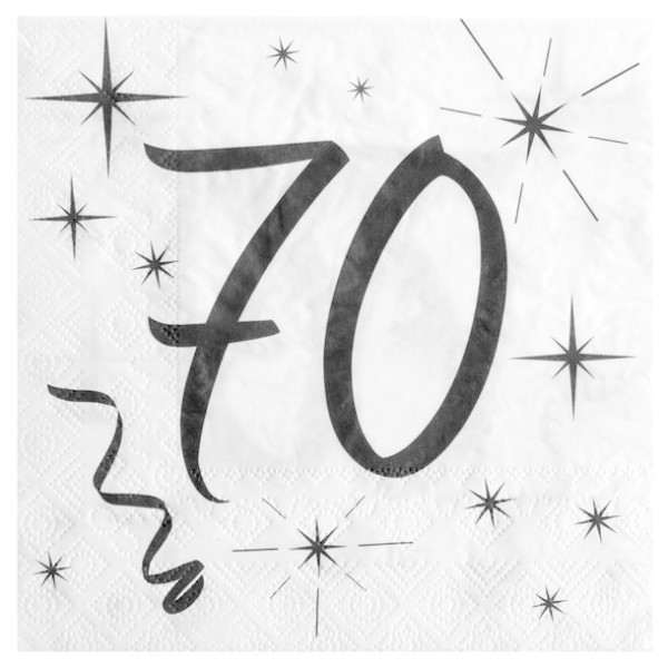 20 Serviettes anniversaire 70ans - Photo n°1