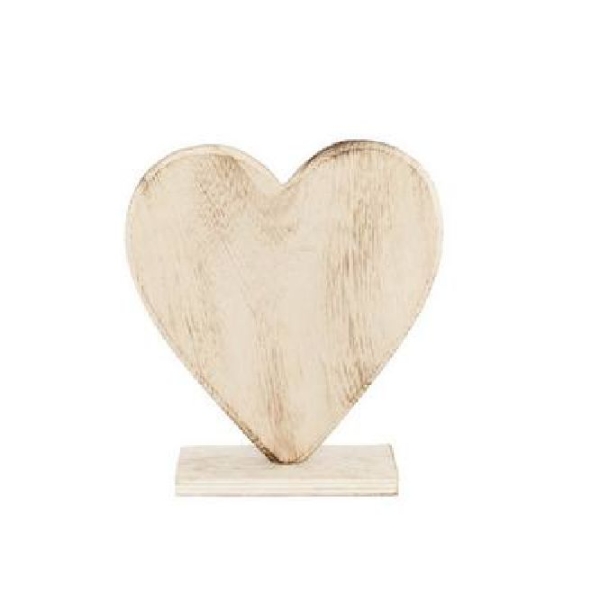Coeur en bois sur pied - Photo n°1