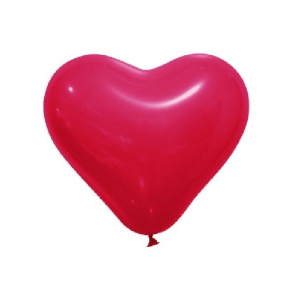 12 Ballons opaques forme coeur rouge 28cm - Photo n°1