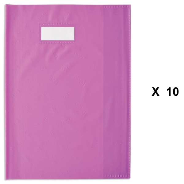 Lot de 10 Protège-cahiers Styl SMS, 240 x 320 mm - Violet - Photo n°1