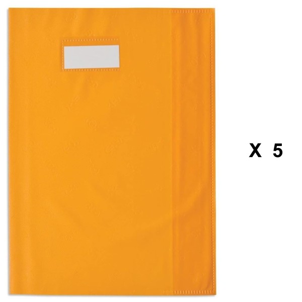 Lot de 5 Protège-cahiers Styl SMS, 240 x 320 mm - Orange - Photo n°1