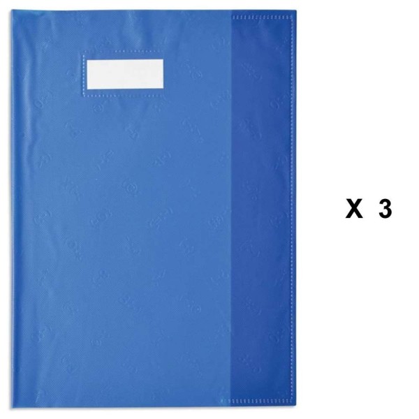 Lot de 3 Protège-cahiers Styl SMS, 240 x 320 mm - Bleu - Photo n°2