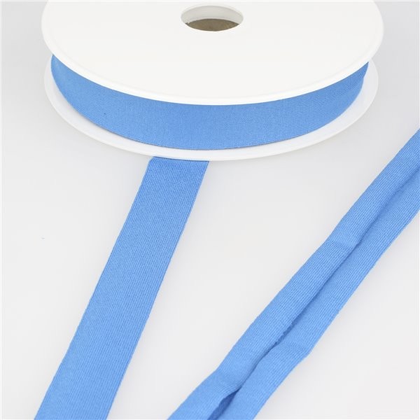 Bobine 20m biais jersey extensible Bleu Acier 20mm - Photo n°1