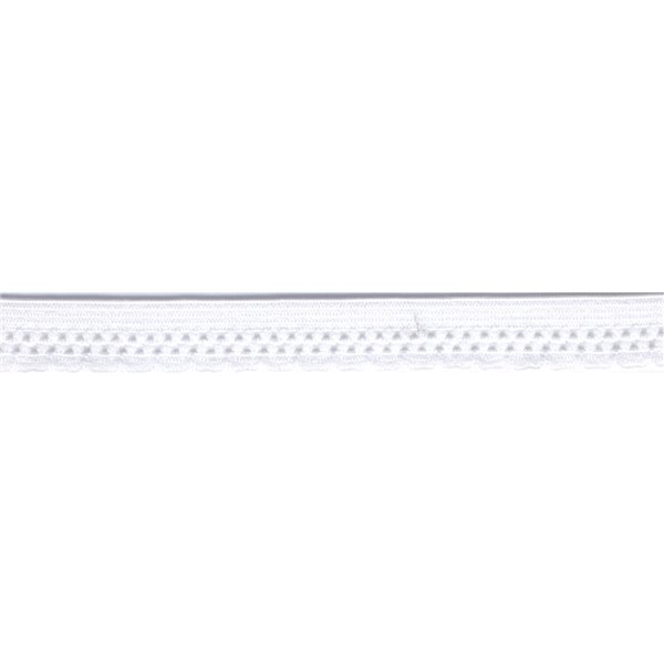Bobine 25m élastique lingerie 13mm Blanc 13mm - Photo n°1