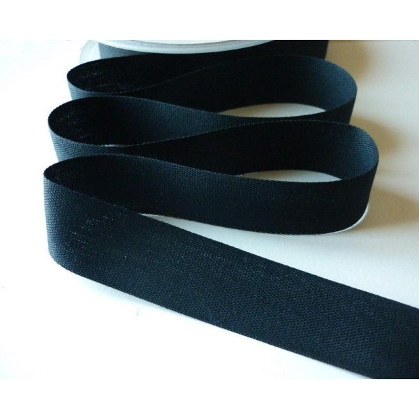 Sangle ruban sergé coton fin noir 25 mm - souple et léger - vente au mètre - Photo n°1