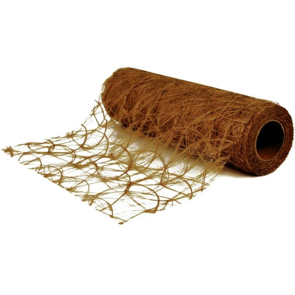 Chemin de table soie de fibre 30 cm brun foncé rouleau 5 m - Photo n°1