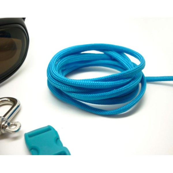 Paracorde 550 type III  4 mm bleu vif - bracelet survie, camping, randonnée - Au mètre - Photo n°1