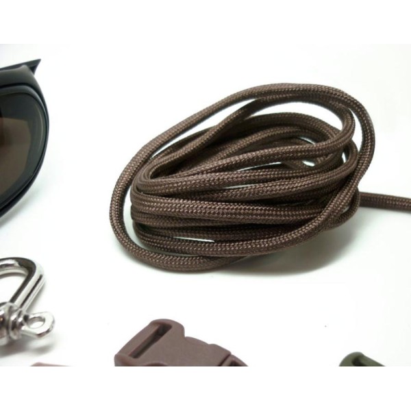 Paracorde 550 en 4 mm marron  - bracelet survie, jardin, camping, randonnée - Au mètre - Photo n°1