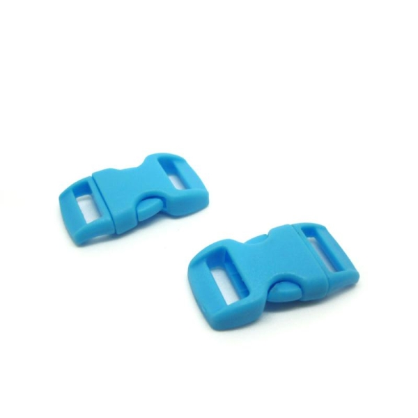 X2 Boucle attache rapide fermoir clip sangle 10 mm et paracorde - bleu azur  29 x 15 mm - Photo n°1