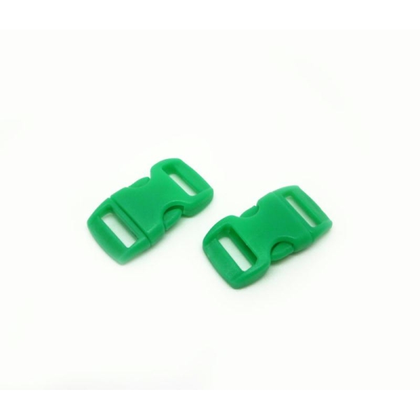 X2 Boucle attache rapide fermoir clip sangle 10 mm ou paracorde vert émeraude  29 x 15 mm - Photo n°1