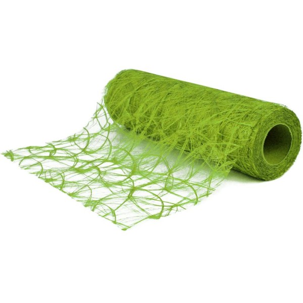Chemin de table soie de fibre 30 cm vert clair rouleau 5 m - Photo n°1