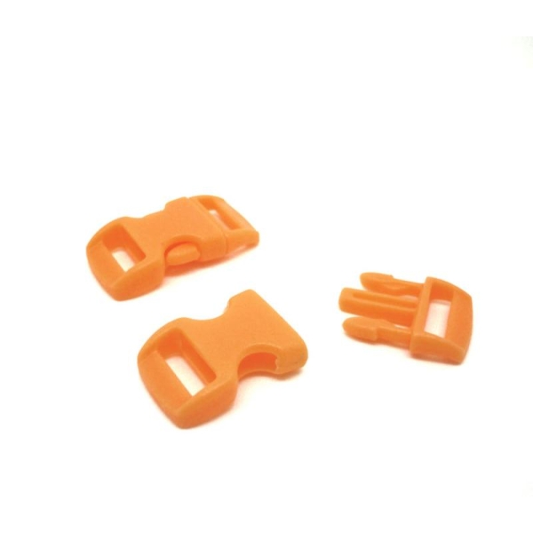X2 Boucle attache rapide fermoir clip sangle 10 mm ou paracorde orange clair 29 x 15 mm - Photo n°2