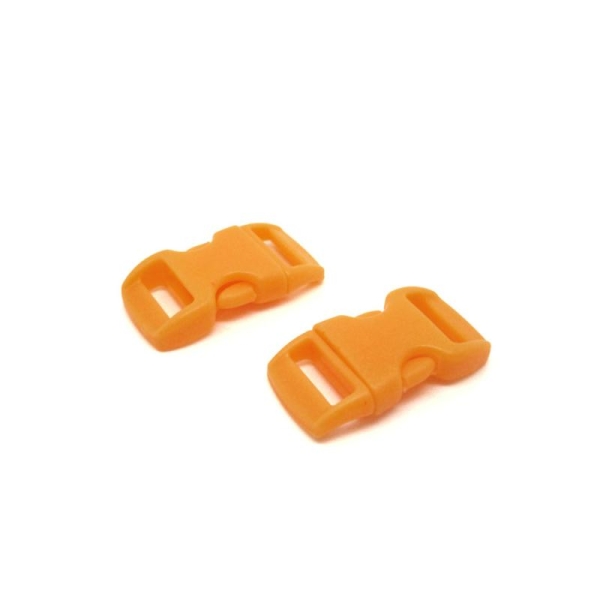 X2 Boucle attache rapide fermoir clip sangle 10 mm ou paracorde orange clair 29 x 15 mm - Photo n°1