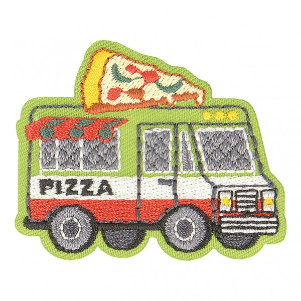 Ecusson thermocollant food truck pizza 4,5cm x 3,5cm - Photo n°1