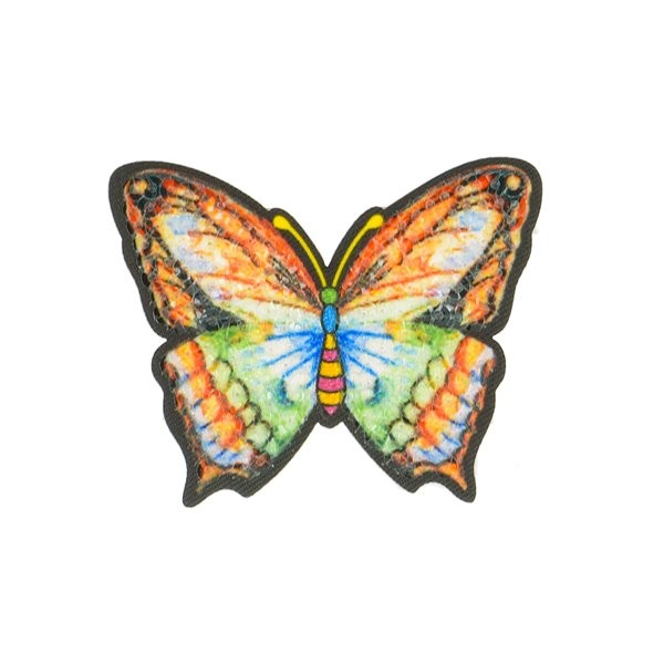 Ecusson thermocollant papillon dégradé orange 5.5x4.5cm - Photo n°1