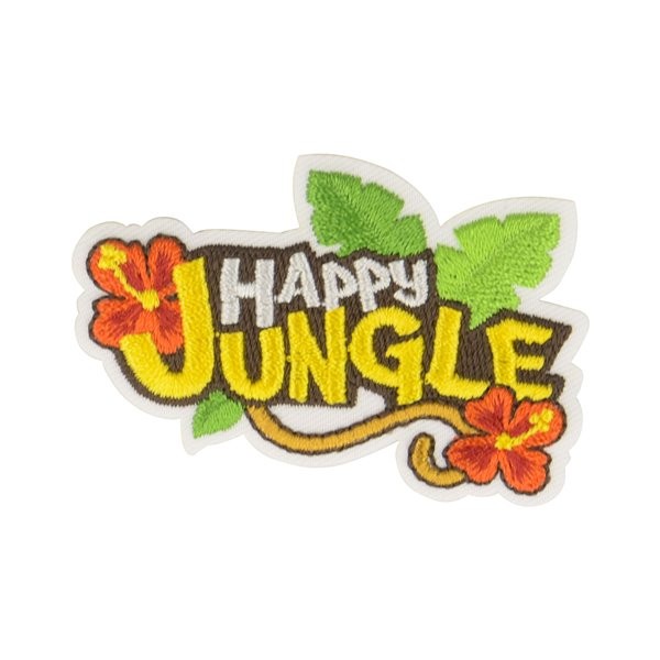 Lot de 3 écussons thermocollants jungle happy jungle 6x4cm - Photo n°1