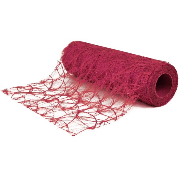 Chemin de table soie de fibre 30 cm rose foncé rouleau 5 m - Photo n°1