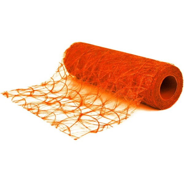 Chemin de table soie de fibre 30 cm orange rouleau 5 m - Photo n°1