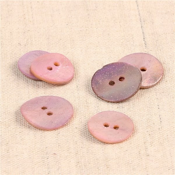 Lot de 6 boutons nacre paillettes rose layette - Photo n°1