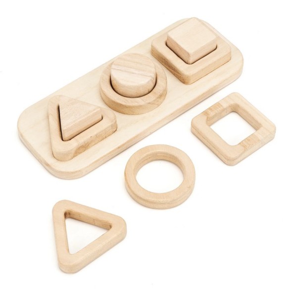 Puzzle 3D trois formes en bois - Photo n°2