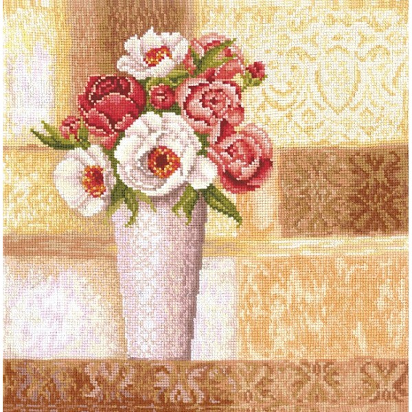 Kit point de croix - Roses Vintage SANV-25 - Photo n°1