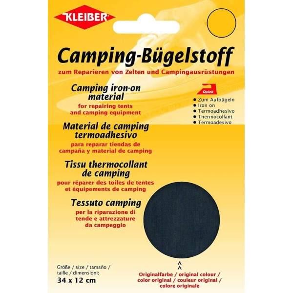 Tissu thermocollant de camping, 340 x 120 mm - Anthracite - Photo n°1