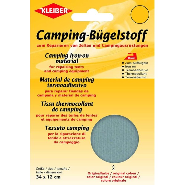 Tissu thermocollant de camping, 340 x 120 mm - Gris - Photo n°1