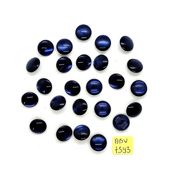 25 Boutons en résine bleu nuit - 14mm - ABV7593 - Photo n°1