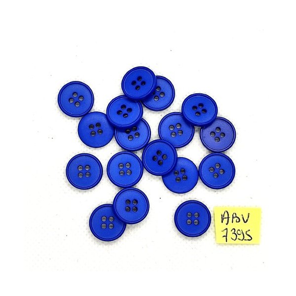 17 Boutons en résine bleu - 13mm - ABV7595 - Photo n°1
