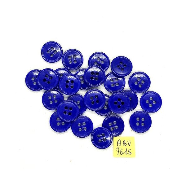 25 Boutons en résine bleu - 15mm - ABV7615 - Photo n°1