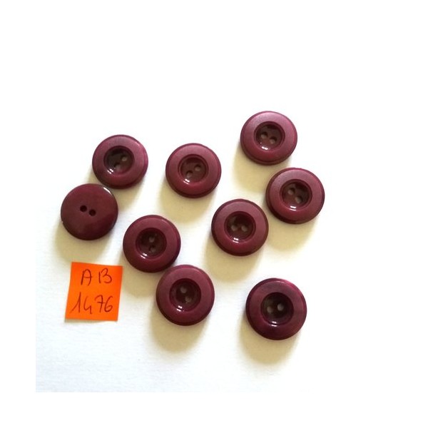 9 Boutons en résine violet - 18mm - AB1476 - Photo n°1