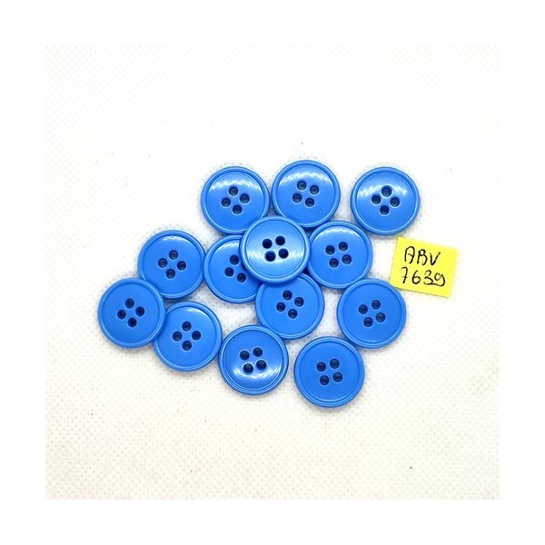 13 Boutons en résine bleu - 18mm - ABV7639 - Photo n°1