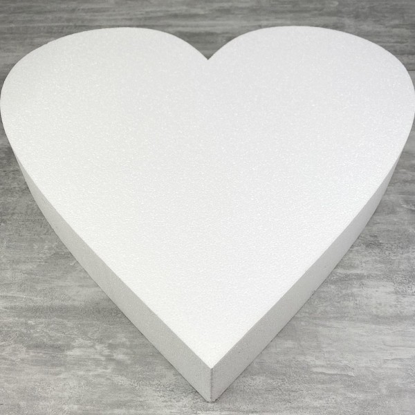 Grand Socle plat Coeur 2D de 60 cm en polystyrène blanc, Largeur 60cm x Epais. 7cm, 28 kg/ m3, dummy - Photo n°1