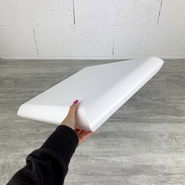 Socle Coussin en polystyrène blanc, Largeur 40 cm x Epais. 7 cm, 28 kg/ m3, dummy pour centre de tab - Photo n°3