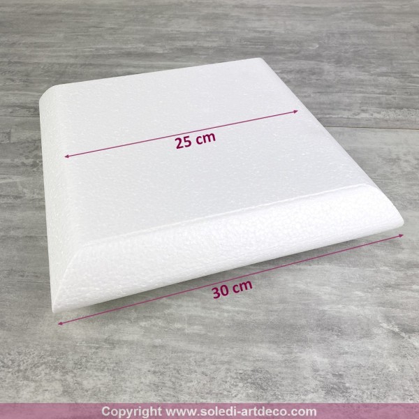 Socle Coussin en polystyrène blanc, Largeur 30 cm x Epais. 7 cm, 28 kg/ m3, dummy pour centre de tab - Photo n°2