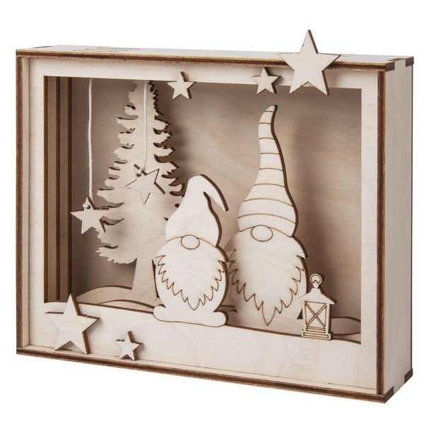 Kit Cadre 3D en bois - Lutins de Noël - 15,5 x 12,5 x 3,8 cm - Photo n°6