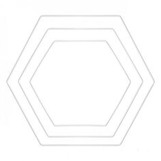 Lot d'anneaux en métal - Hexagone - Blanc - ø 20-25-30 cm