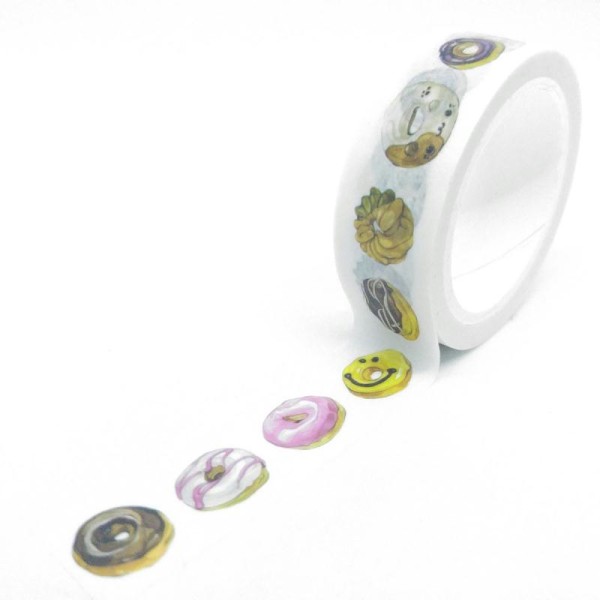 Washi tape donuts appétissants 7mx15mm multicolore - Photo n°1