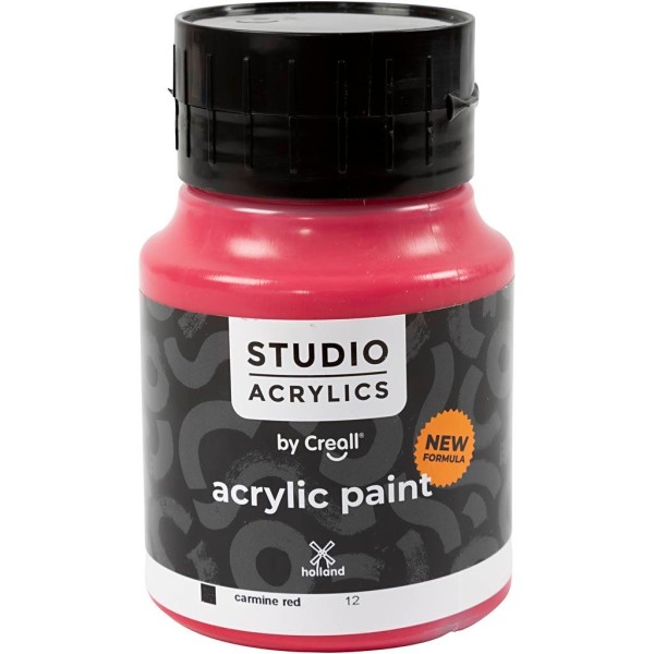Peinture acrylique Creall Studio, carmine red (12), opaque, 500 ml/ 1 flacon - Photo n°1