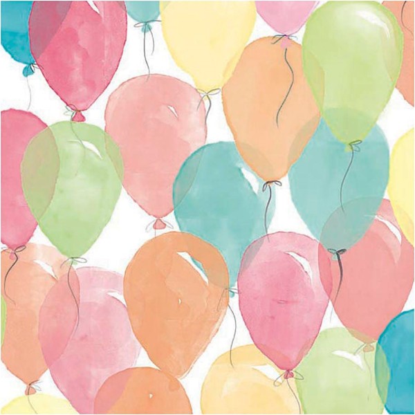 Papier cadeau, Nuances pastel, Ballons, L: 50 cm, 80 gr, 100 m/1 rouleau - Photo n°1