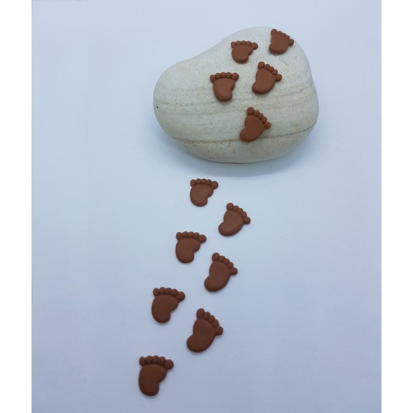 12 Pieds de Bébé en argile polymère à coller pour Scrapbooking 1,1x1,2x0,2 cm 0-P-BT - Photo n°1