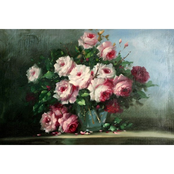 Peinture à l'huile - Roses en marbre - TN0221 40*60cm - Photo n°1