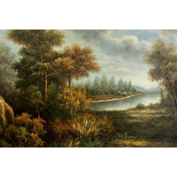 Peinture à l'huile - Près de la rivière - TN1183X 40*60cm - Photo n°1