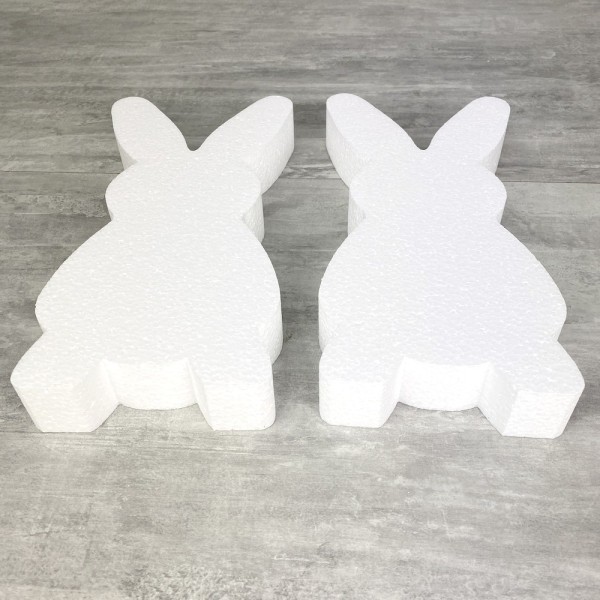 Lot de 2 lapins en polystyrène, haut. 31 cm, épais. 3,9 cm, grande silhouette 2D, pâques - Photo n°4